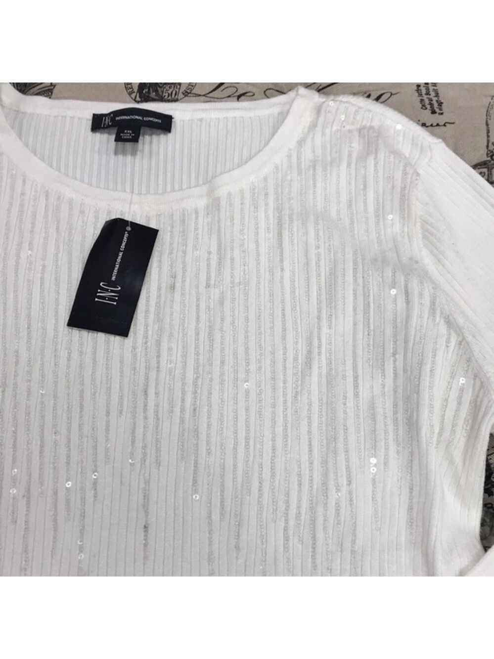 Inc Sequined Ribbed Sweater - Picture 3 of 7
